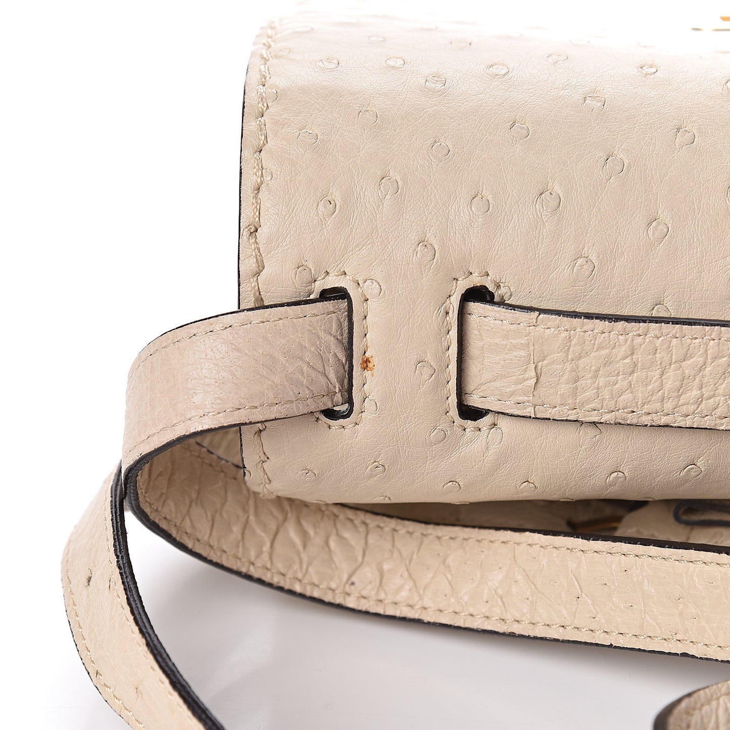 Ostrich Louise Shoulder Bag Ivory