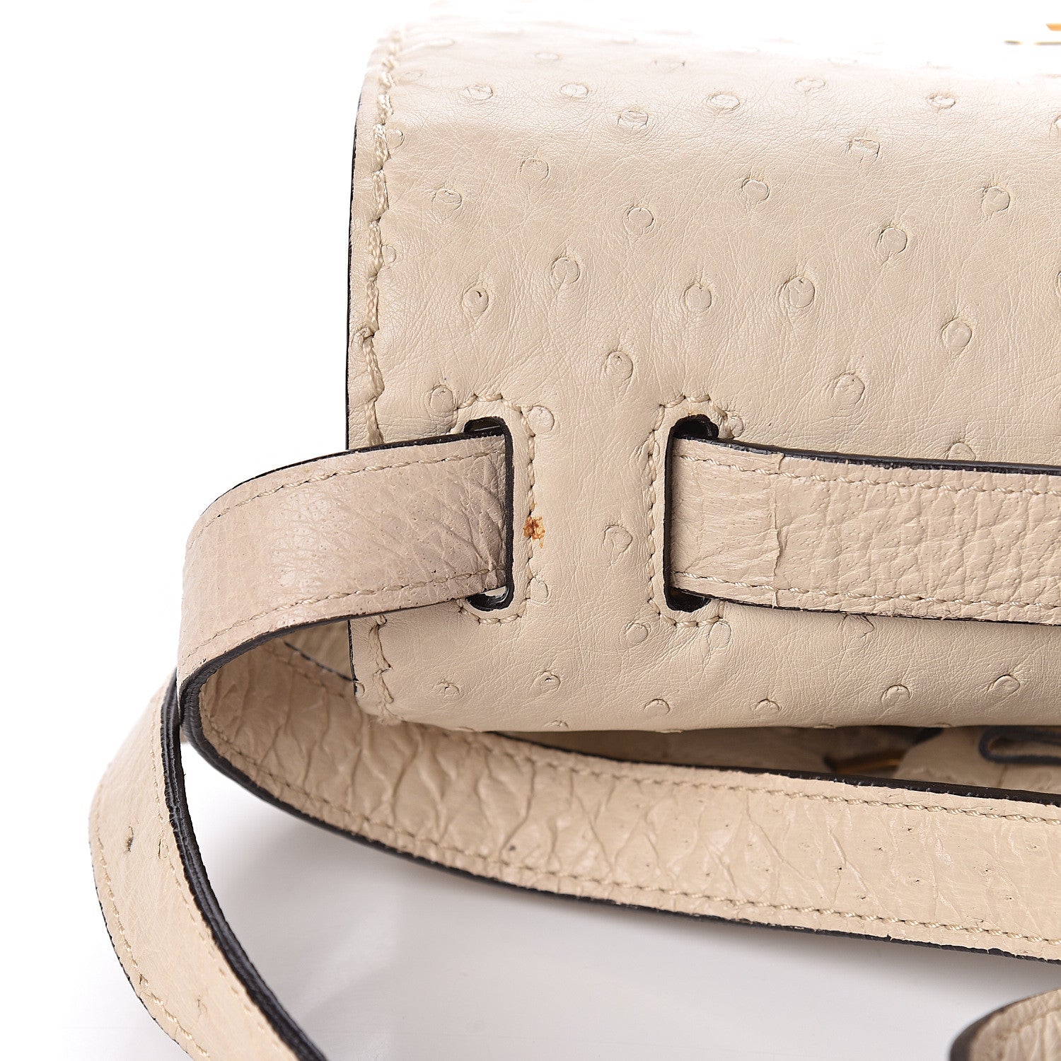 Chloe Ostrich Louise Shoulder Bag Ivory 12 of 14