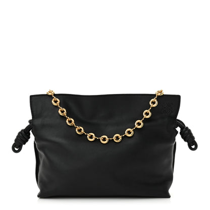Loewe Nappa Calfskin Mini Flamenco Knot Clutch With Chain Black 1 of 12