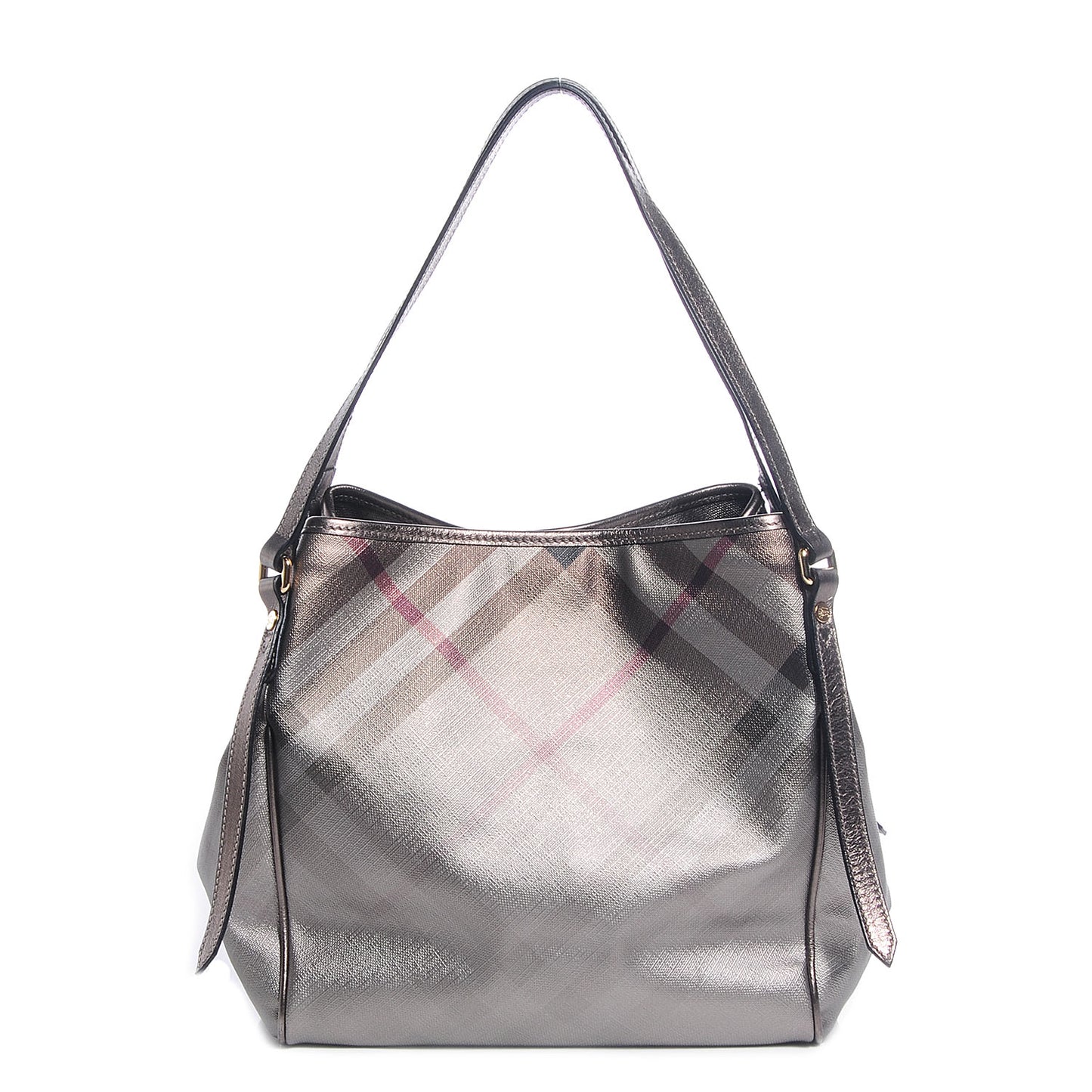 Metallic Check Small Canterbury Tote Silver