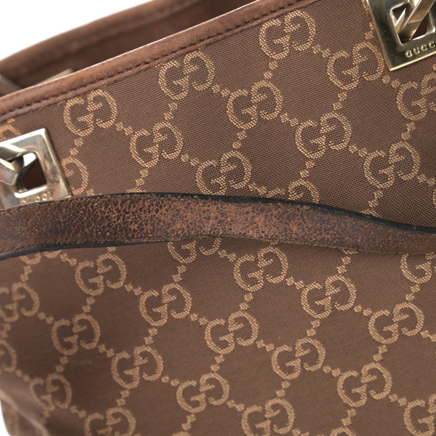 Monogram Small Bucket Tote Brown