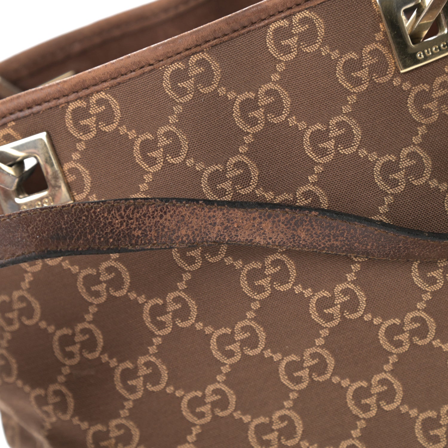 Gucci Monogram Small Bucket Tote Brown 21 of 21
