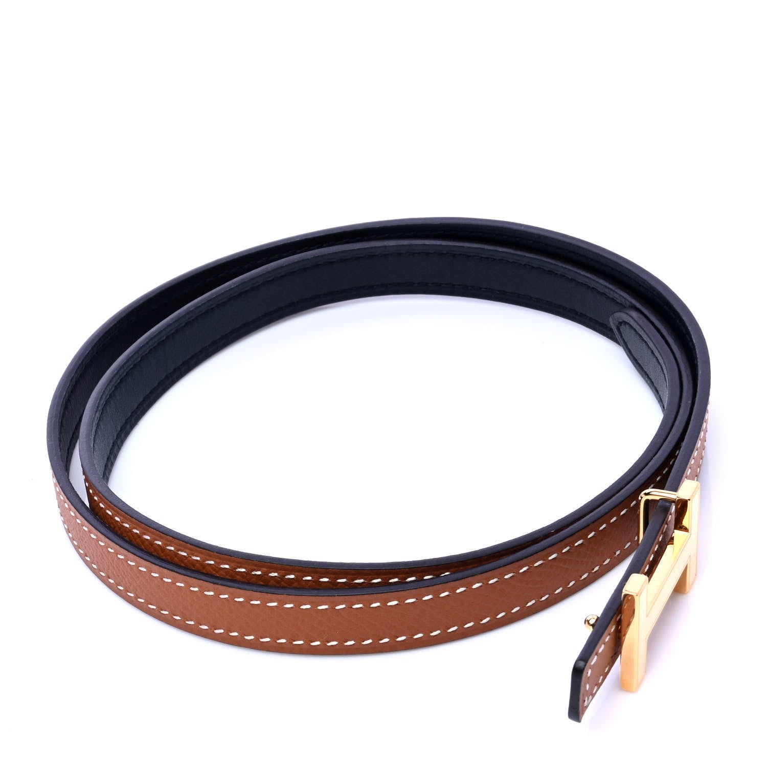 Hermes Swift Epsom 13mm Focus Belt 75 Black Gold 2 of 5