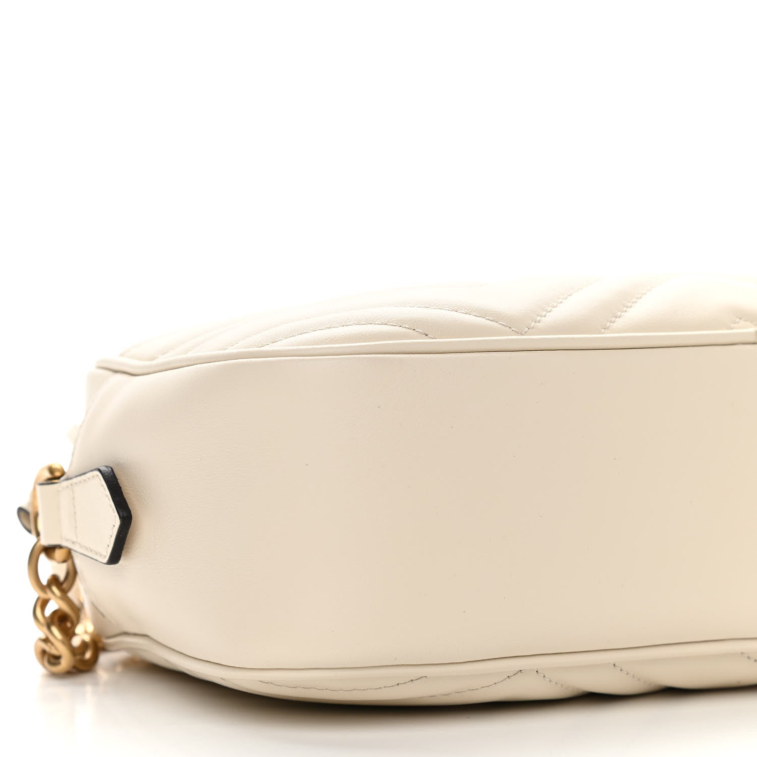 Gucci Calfskin Matelasse Small GG Marmont Chain Shoulder Bag White 9 of 10