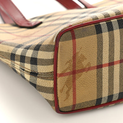 Burberry Haymarket Check Small Tote Red 7 of 20