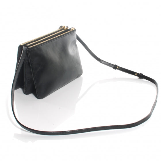 Lambskin Small Trio Crossbody Bag Black