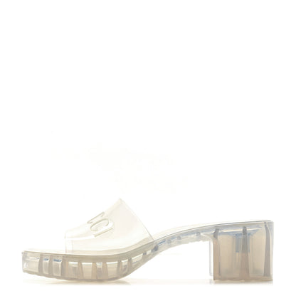 Gucci Rubber Gucci Logo Womens Platform 20/60mm Slide Sandals 40 Transparent 1 of 6