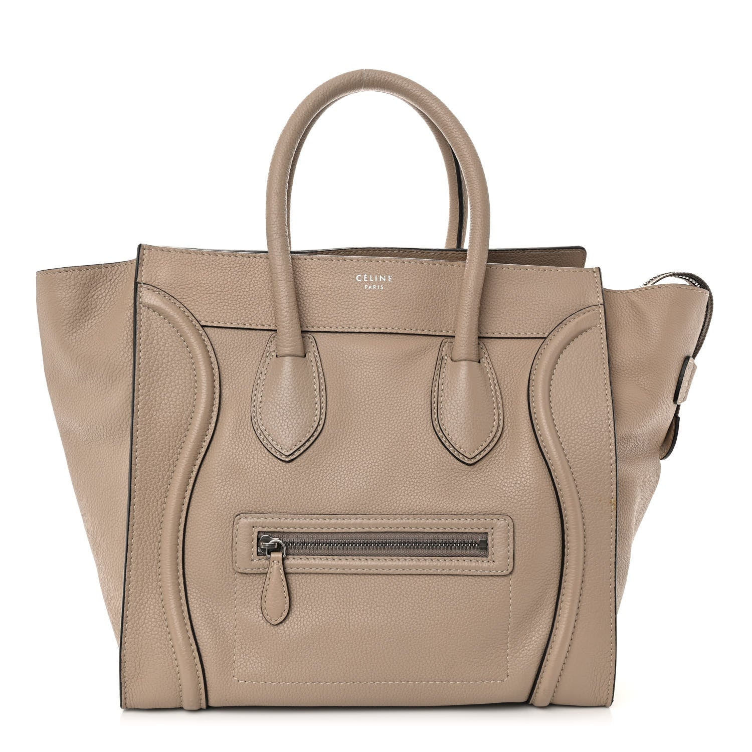 Celine Drummed Calfskin Mini Luggage Dune 1 of 10
