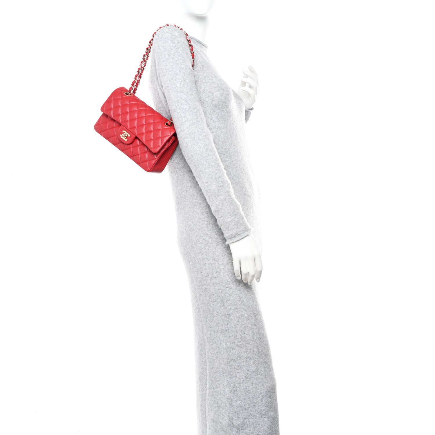 Chanel Caviar Quilted Small Double Flap Red 3 of 10