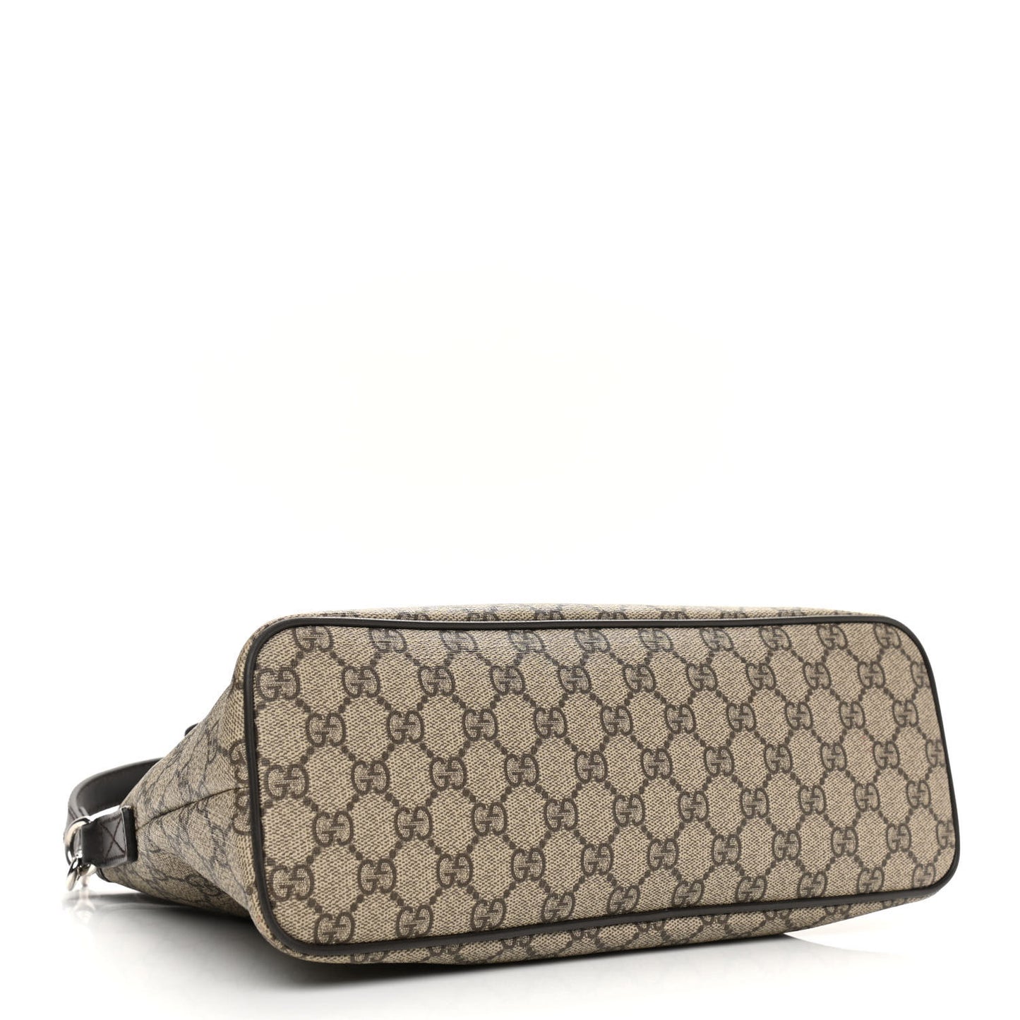 GG Supreme Monogram Small Zippered Tote Dark Brown