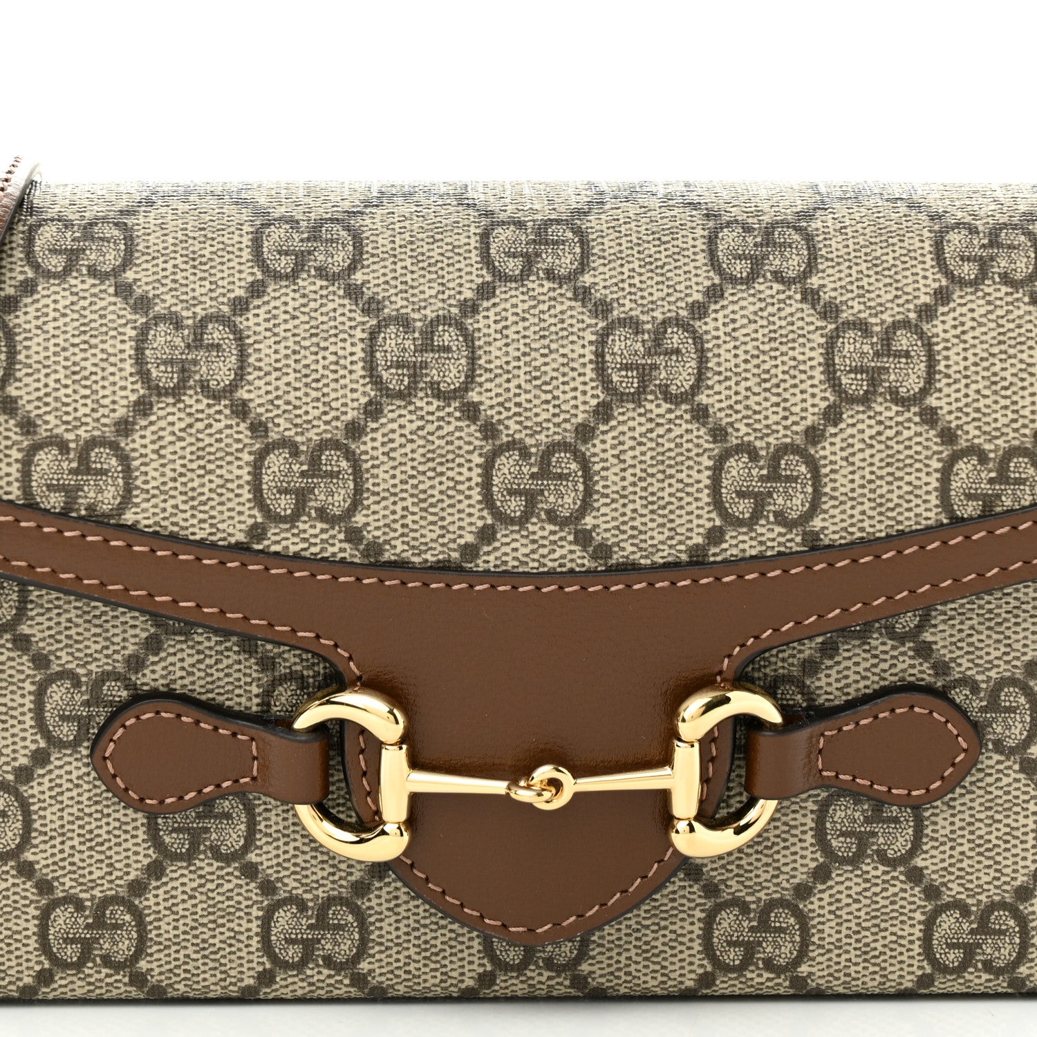 Gucci GG Supreme Monogram Mini Horsebit 1955 Shoulder Bag Beige Brown Sugar 8 of 10