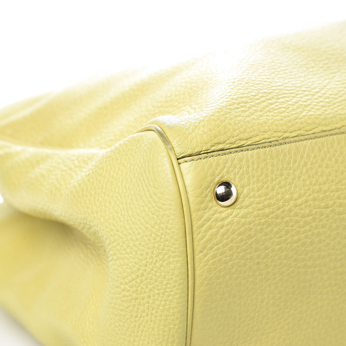 Calfskin Large Bamboo Shopper Tote Citrus