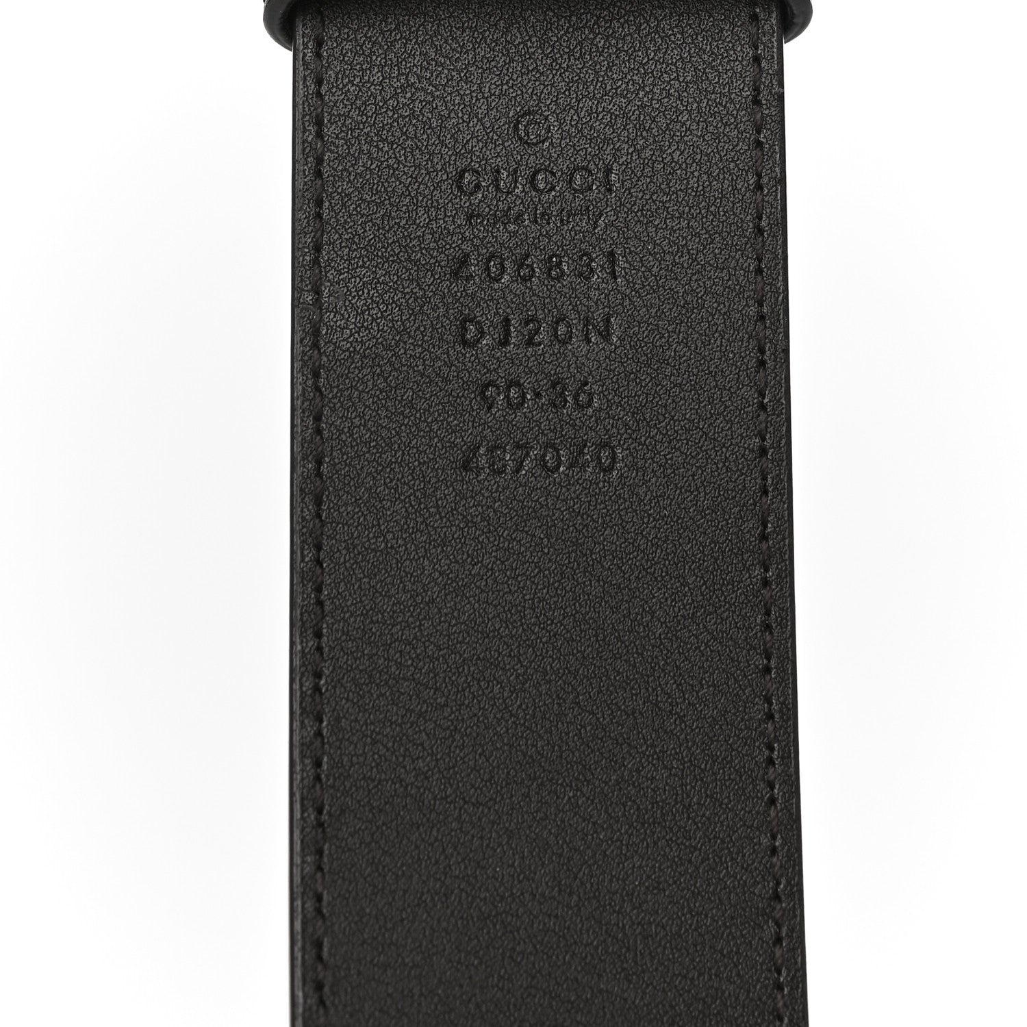 Gucci Textured Dollar Calfskin Nickel Double G 40mm Belt 90 36 Black 4 of 7