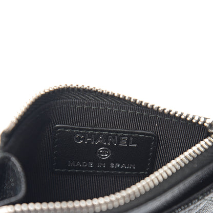 Chanel Iridescent Caviar Quilted CC Zip Card Holder Black 5 of 5