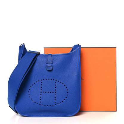 Hermes Taurillon Clemence Evelyne III PM Bleu Royal 11 of 11