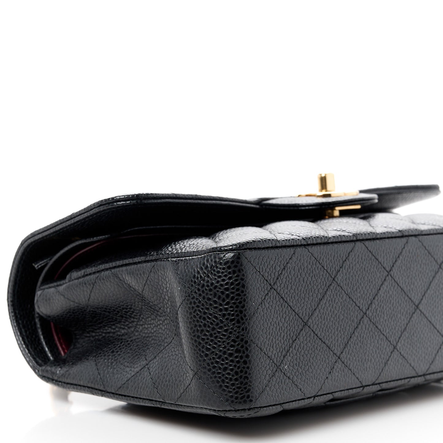 Caviar Quilted Small Double Flap Black