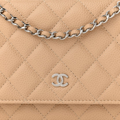 Chanel Caviar Quilted Wallet On Chain WOC Beige 8 of 11