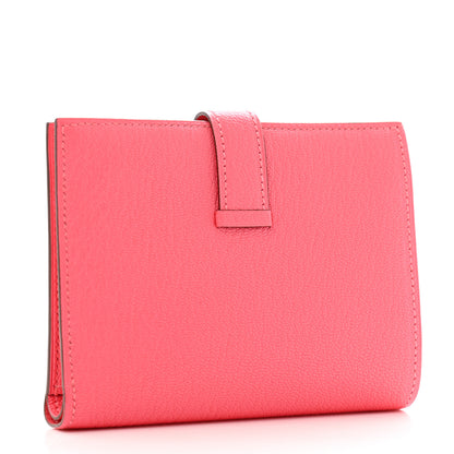 Hermes Chevre Mysore Bearn Compact Wallet Rose Lipstick 3 of 7