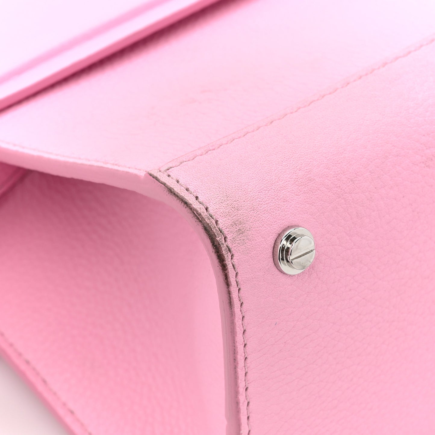 Grained Calfskin Mini Horizon Satchel Bright Pink