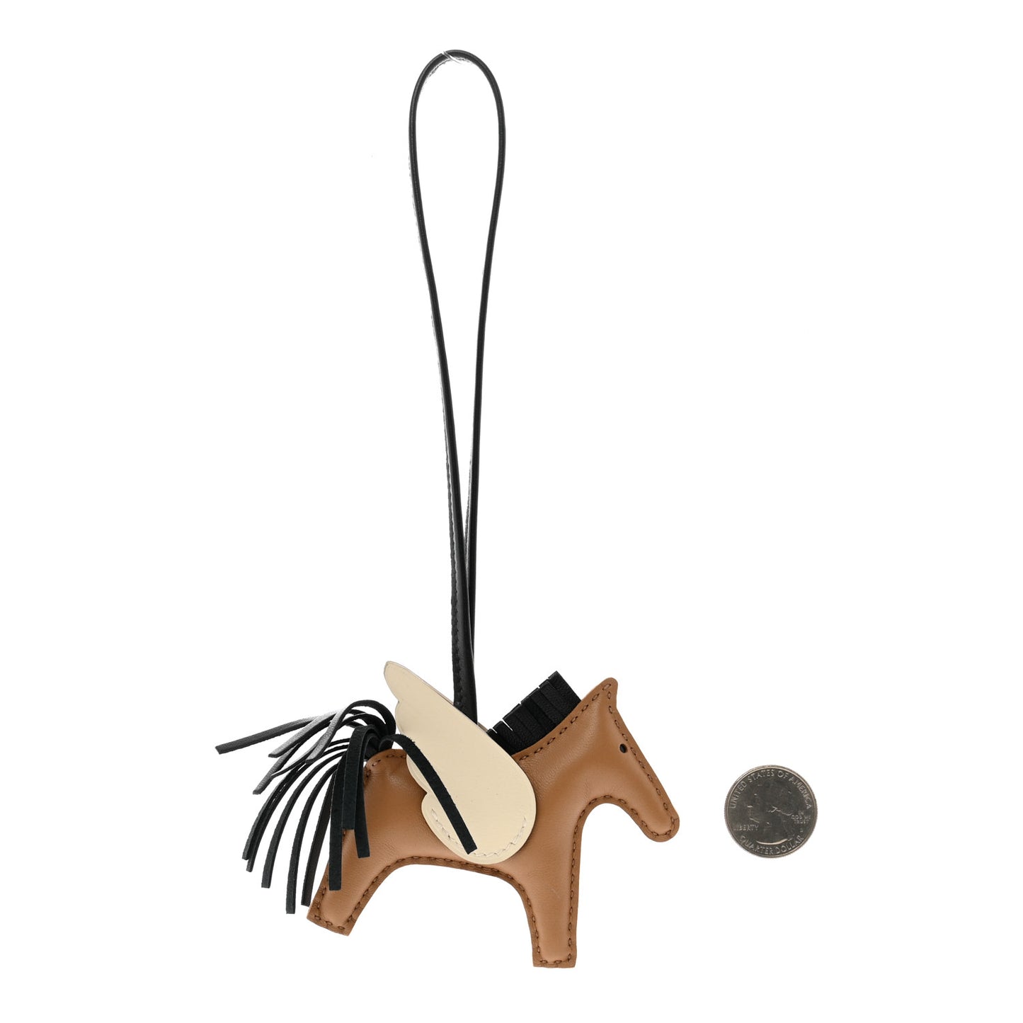Milo Lambskin Grigri Rodeo Pegase Horse Bag Charm PM Chai Black Nata