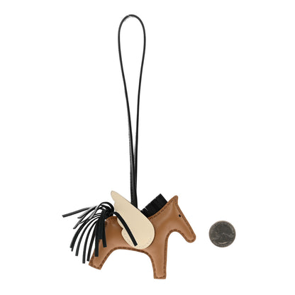 Hermes Milo Lambskin Grigri Rodeo Pegase Horse Bag Charm PM Chai Black Nata 2 of 4
