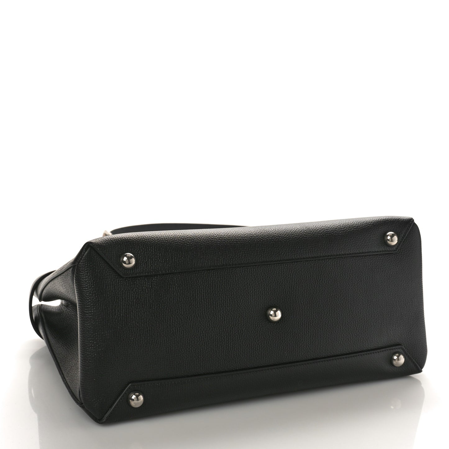 Grainy Calfskin House Check Medium Banner Tote Black