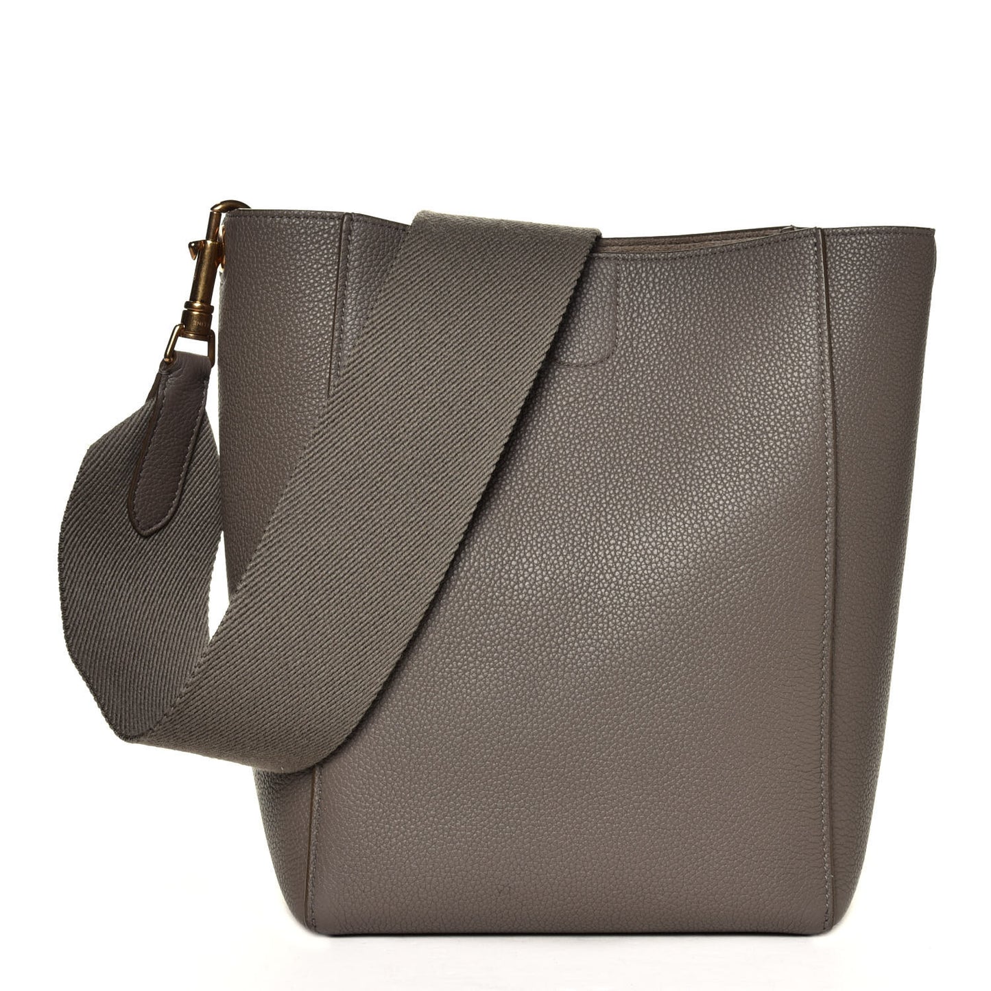Soft Grained Calfskin Small Sangle Bucket Bag Taupe