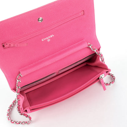 Chanel Iridescent Caviar Quilted Wallet on Chain WOC Pink 5 of 8