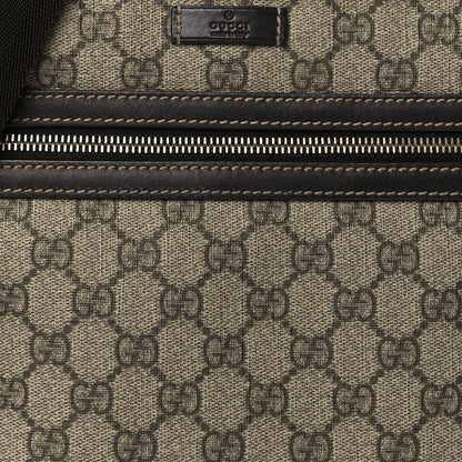 Gucci GG Supreme Monogram Selleria Calfskin Small Flat Side Zip Messenger Bag Beige Ebony Cocoa Dark Chocolate 8 of 10