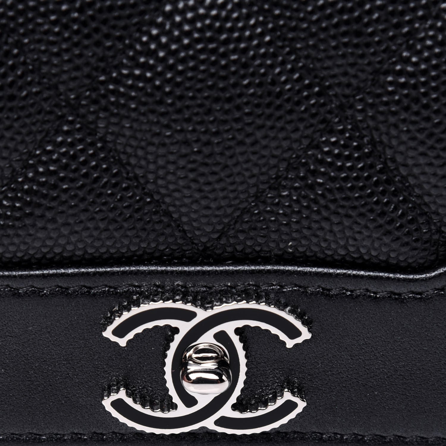 Chanel Caviar Quilted Vintage Mademoiselle Flap Card Holder Black 11 of 12