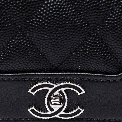 Chanel Caviar Quilted Vintage Mademoiselle Flap Card Holder Black 11 of 12