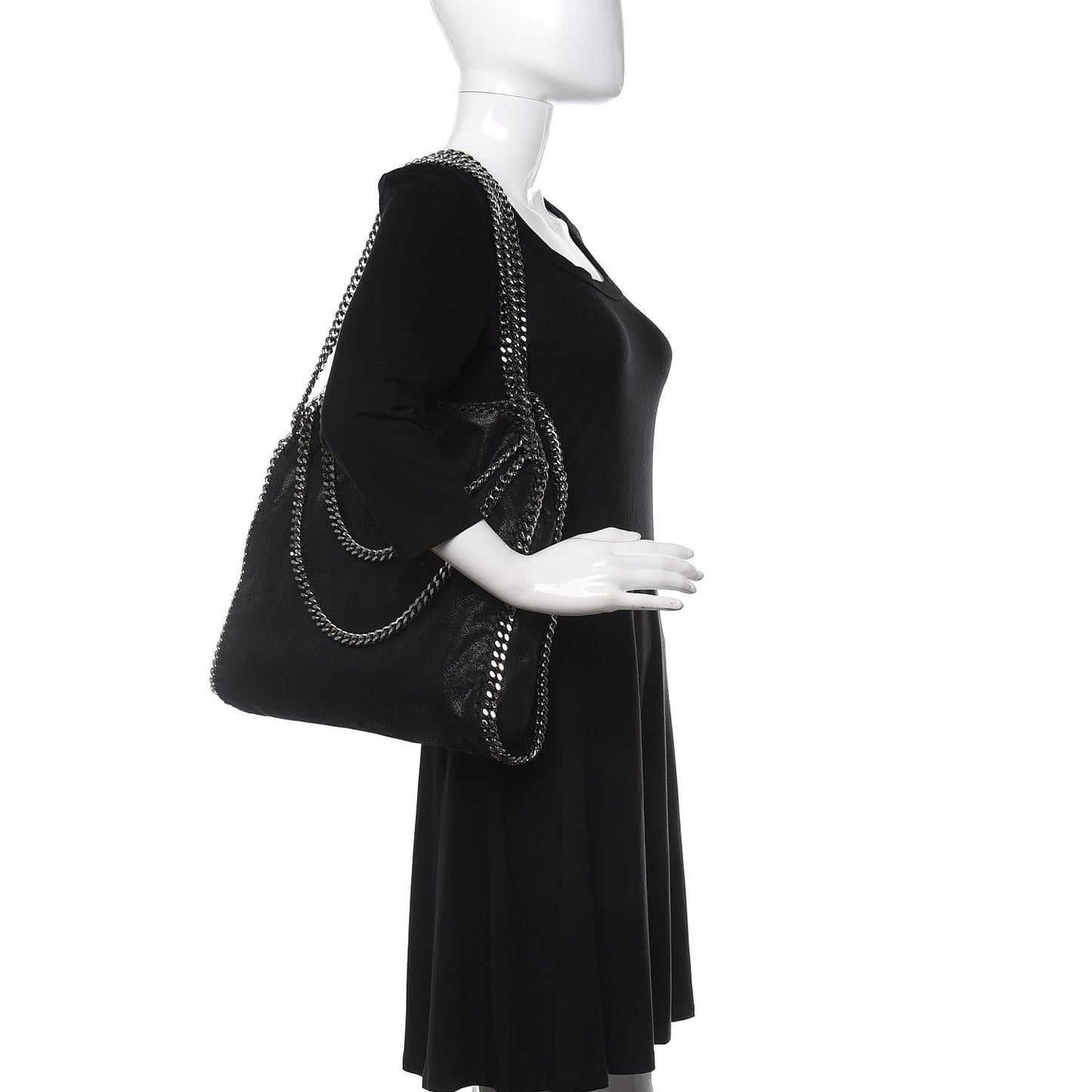 Shaggy Deer Falabella Fold Over Tote Black