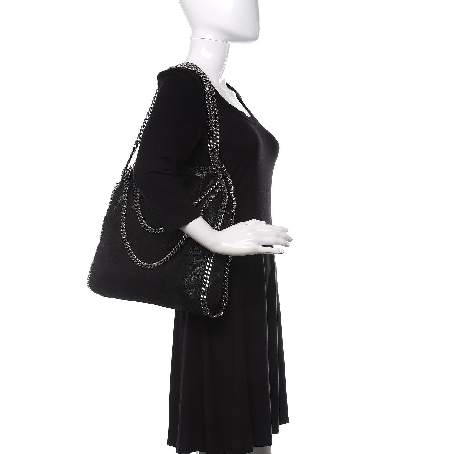 Stella McCartney Shaggy Deer Falabella Fold Over Tote Black 2 of 9