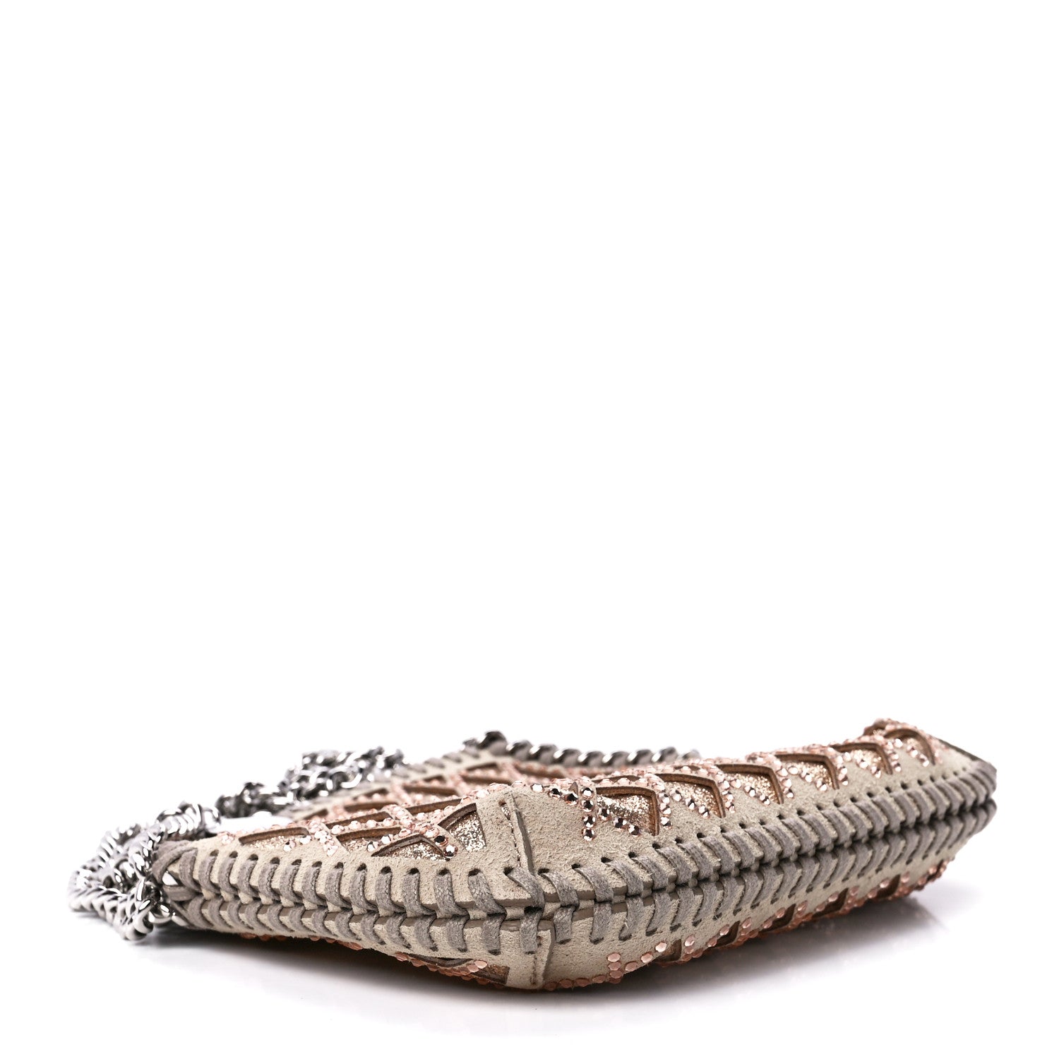 Stella McCartney Metallic Eco Alter Suede Crystal Tiny Falabella Crossbody Bag Blush 4 of 11