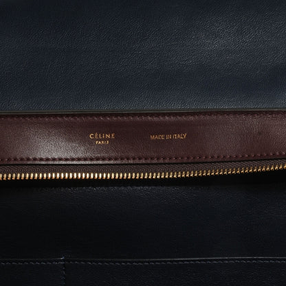 Celine Calfskin and Suede Medium Tri-Color Trapeze Navy 5 of 7