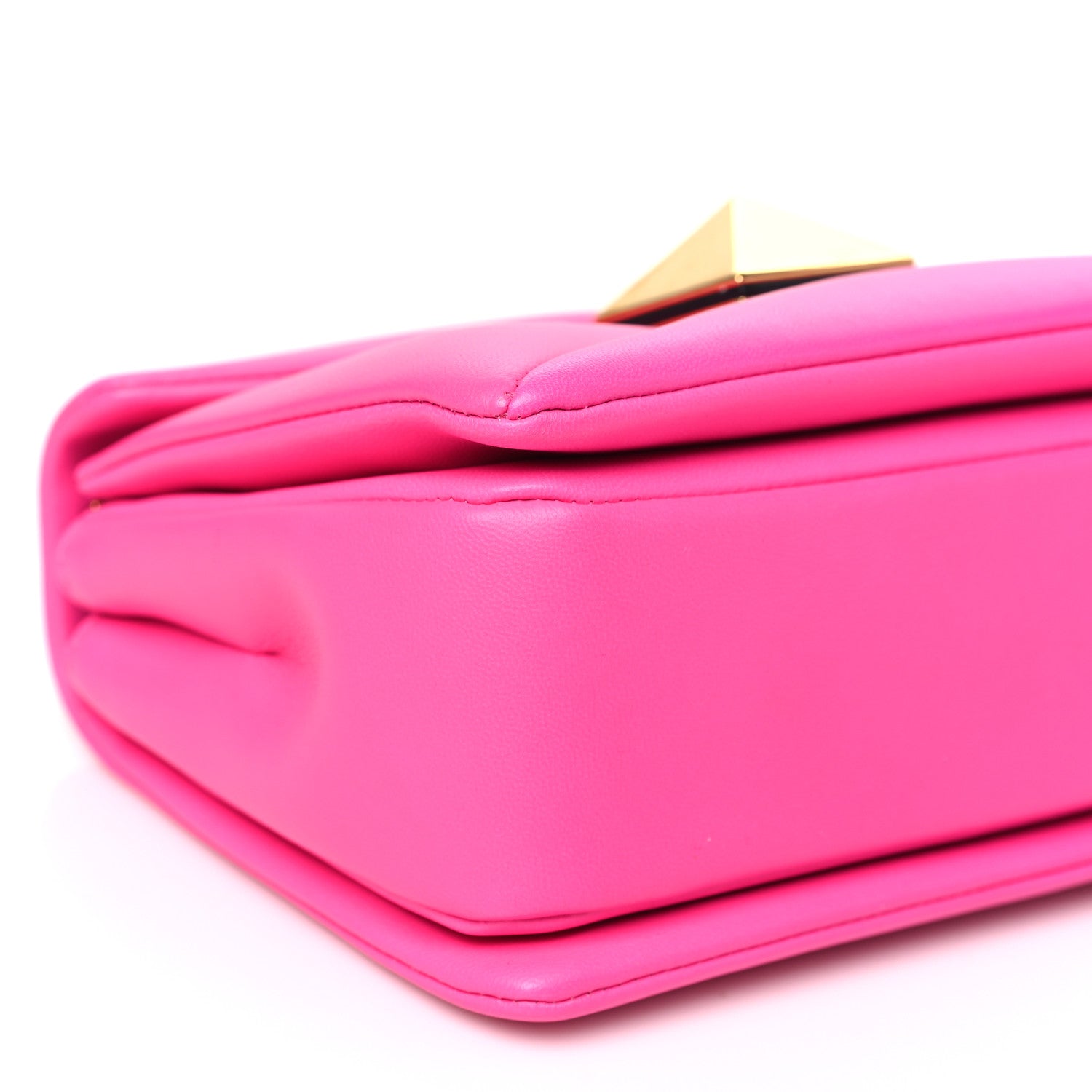 Valentino Garavani Nappa One Stud Chain Clutch Pink PP 9 of 10