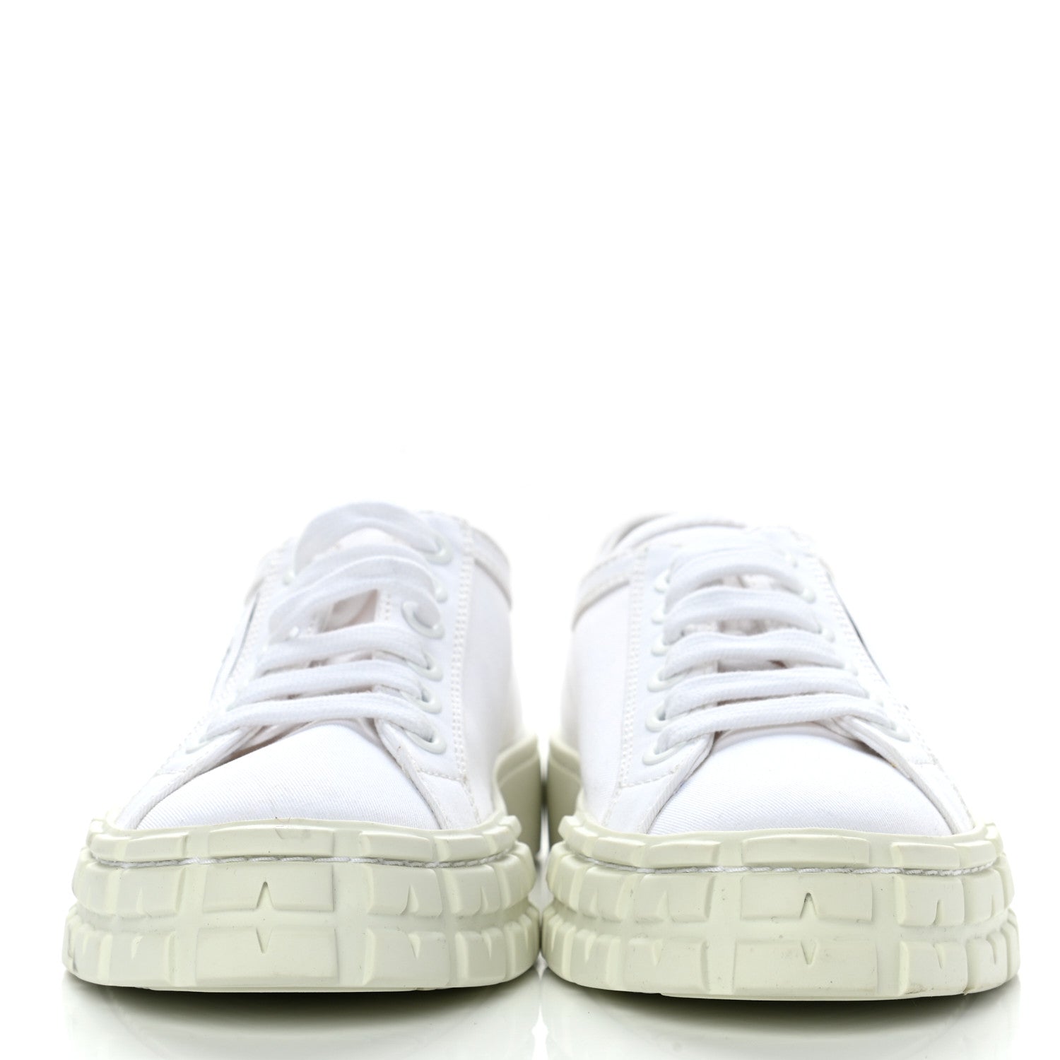 Prada Gabardine Triangle Logo Wheel 35mm Sneakers 38 White 2 of 11