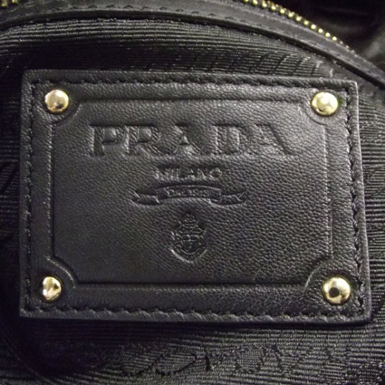 Nappa Leather Stripe Tote Black