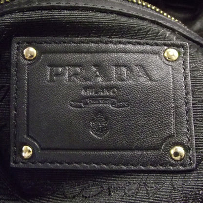 Prada Nappa Leather Stripe Tote Black 8 of 10
