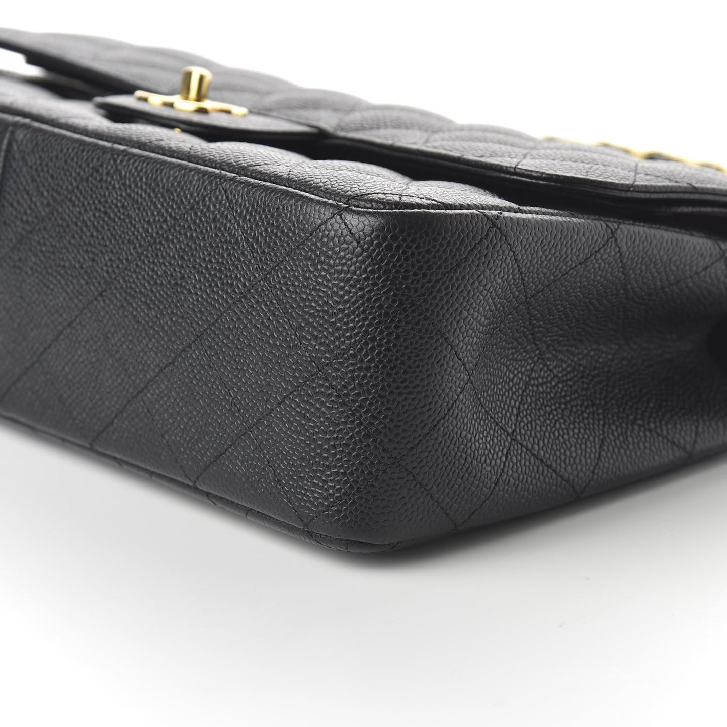 Caviar Quilted Jumbo Double Flap Black