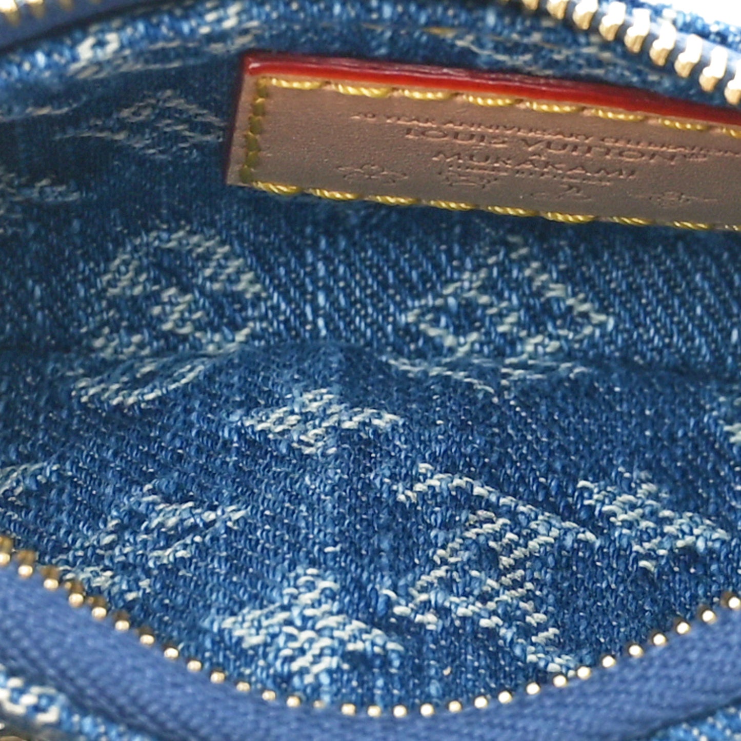 LV X TM Monogram Denim Cerises Key Pouch Blue