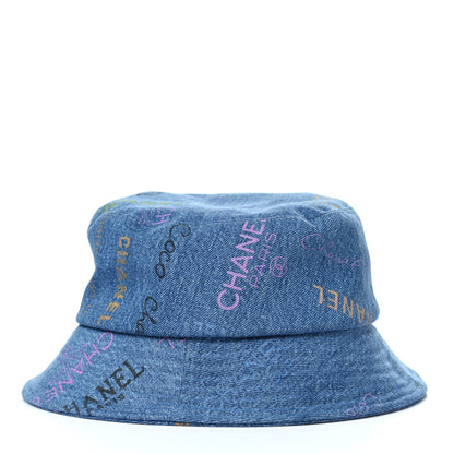 Chanel Denim Mood Cloche Bucket Hat L Blue 4 of 8