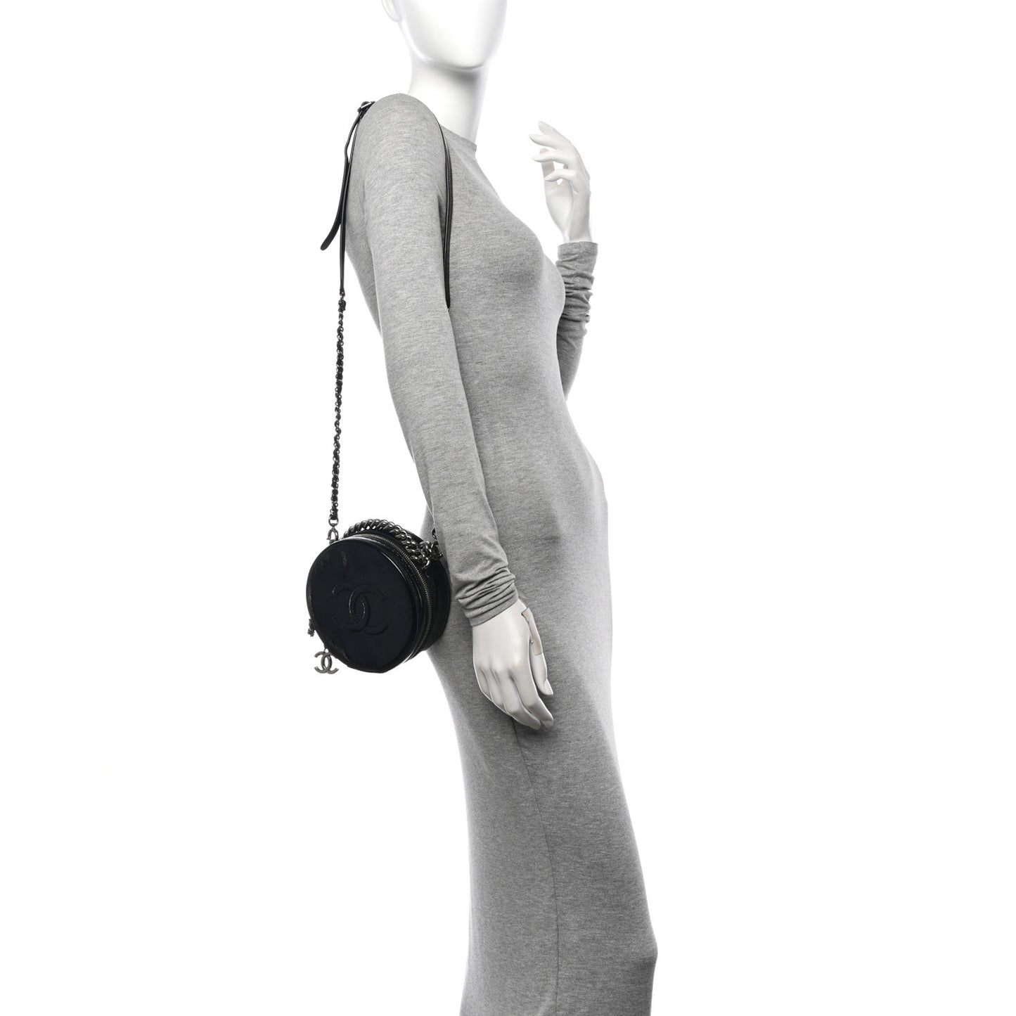 Patent Round As Earth Evening Bag Black