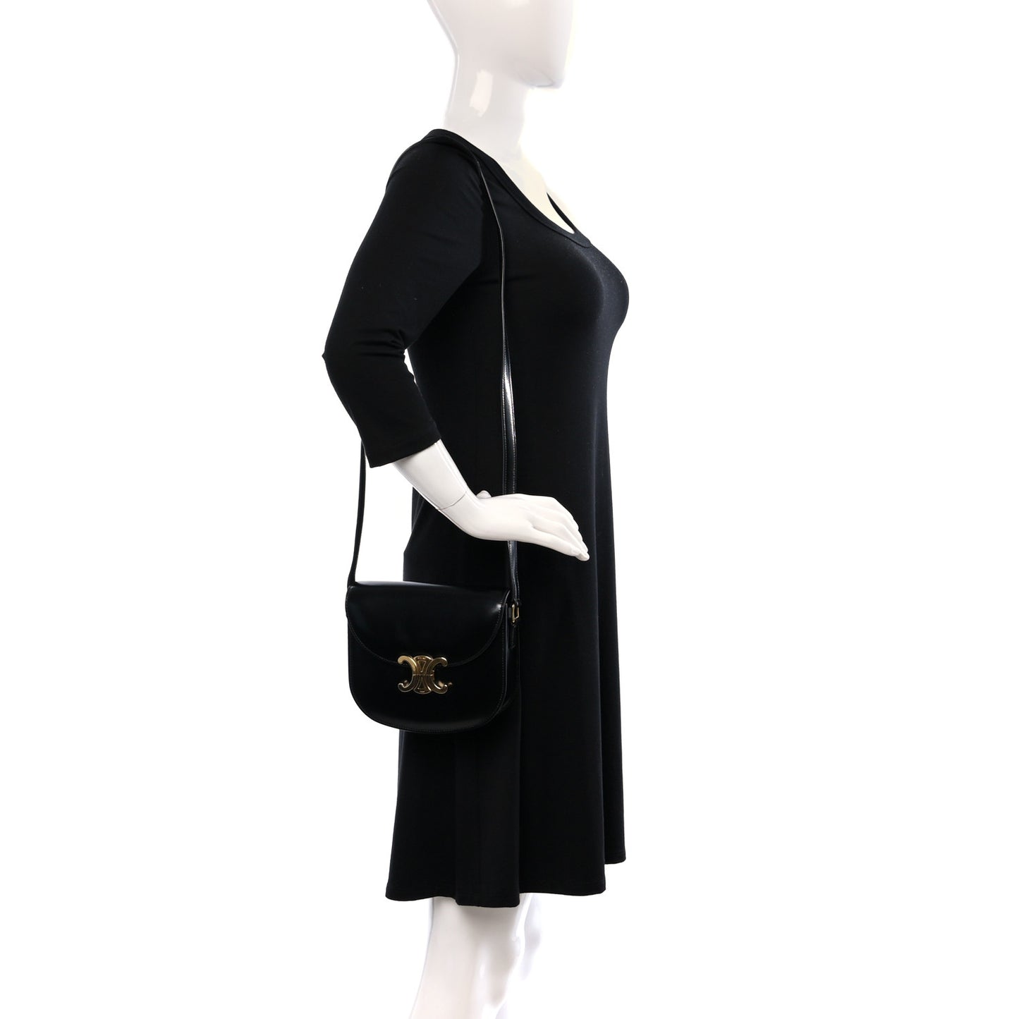Shiny Calfskin Teen Besace Black