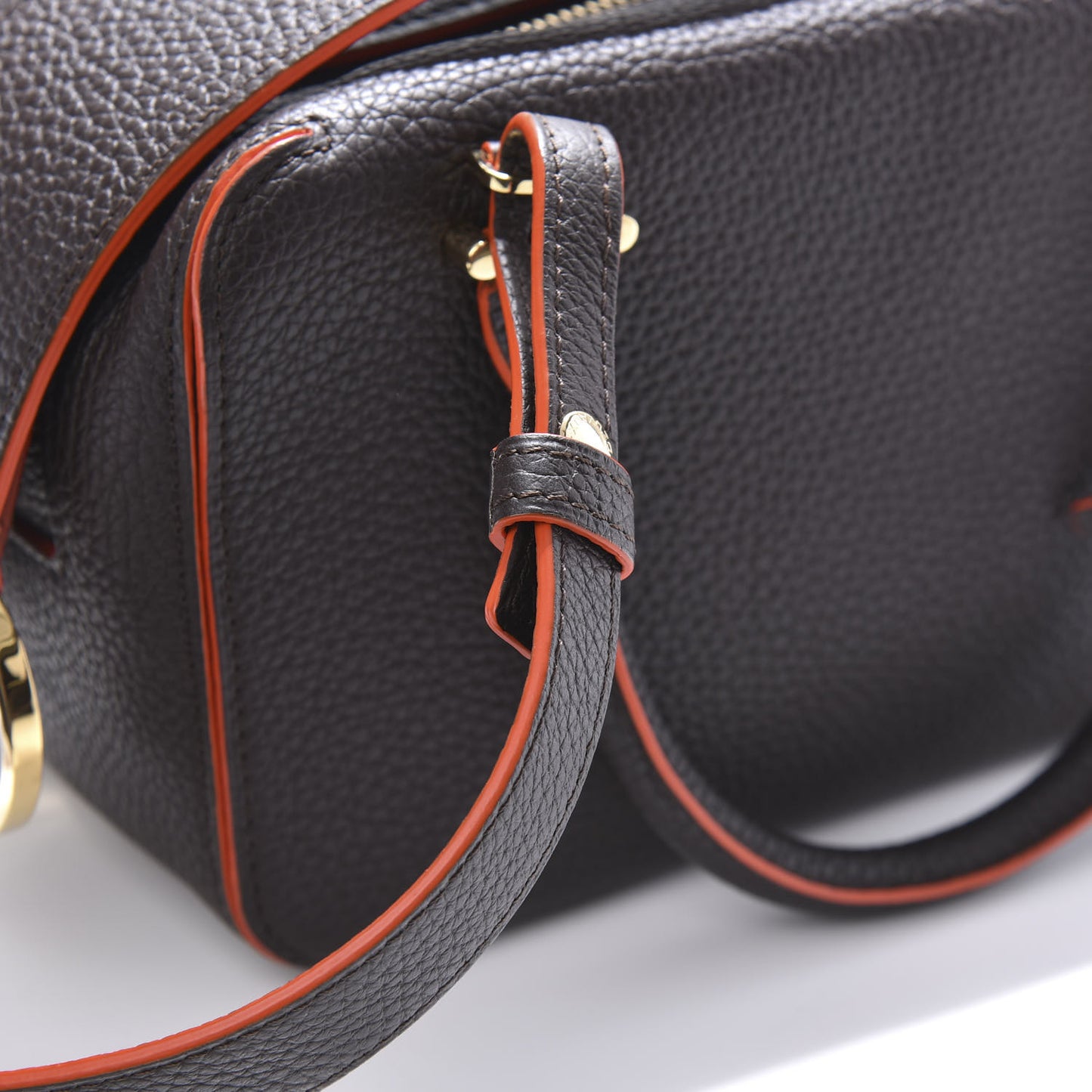 Grained Calfskin Mini Cool Box Satchel Black