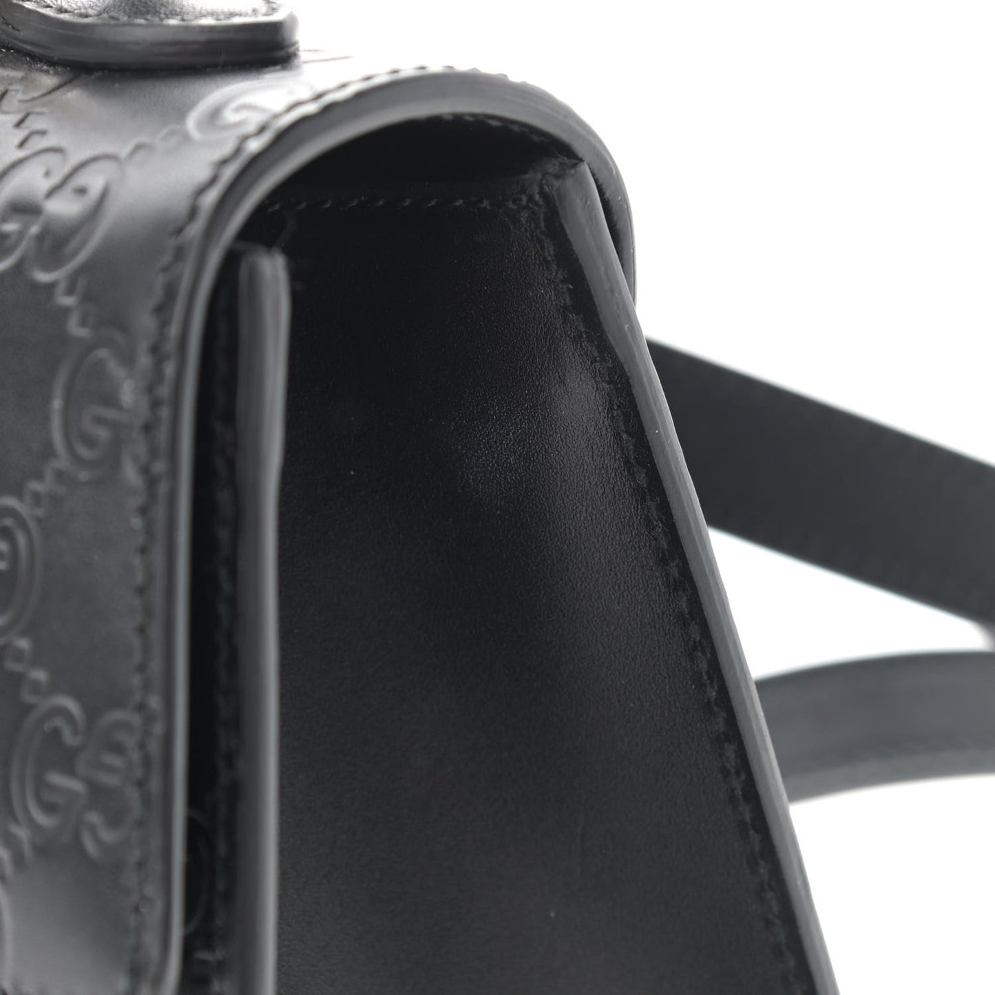 Guccissima Signature Small Padlock Top Handle Bag Black