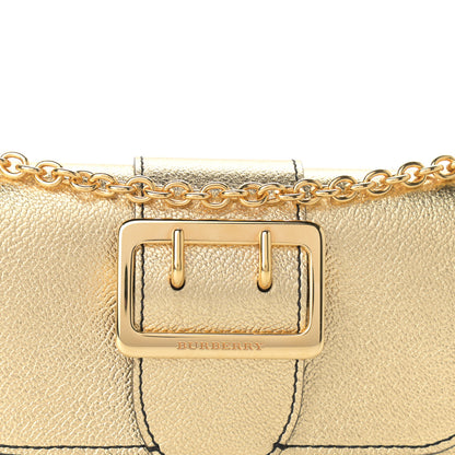 Burberry Metallic Soft Grain Calfskin Mini Phone Buckle Bag Gold 9 of 11