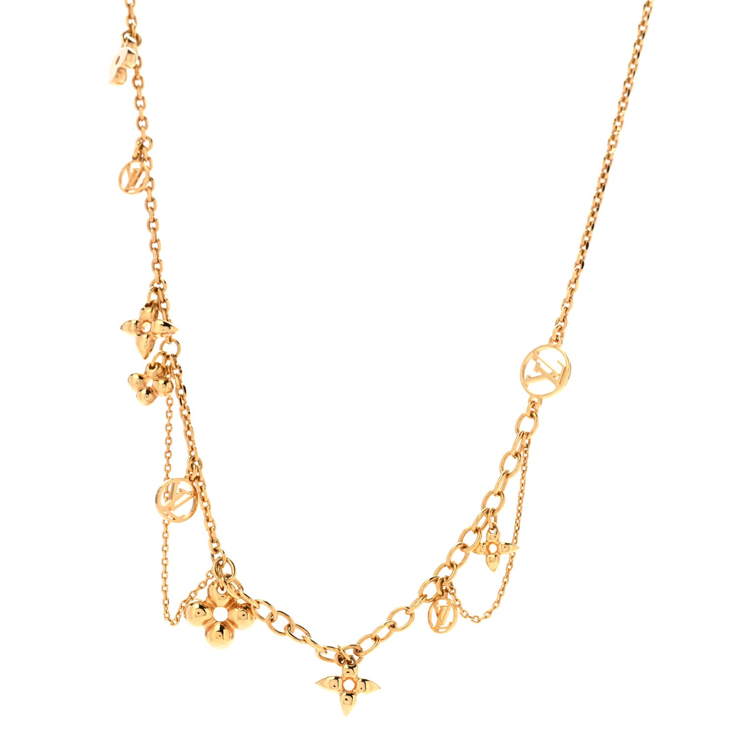 Louis Vuitton Metal Blooming Supple Necklace Gold 1 of 7