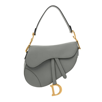 Christian Dior Grained Calfskin Saddle Bag Grey Stone 1 of 13