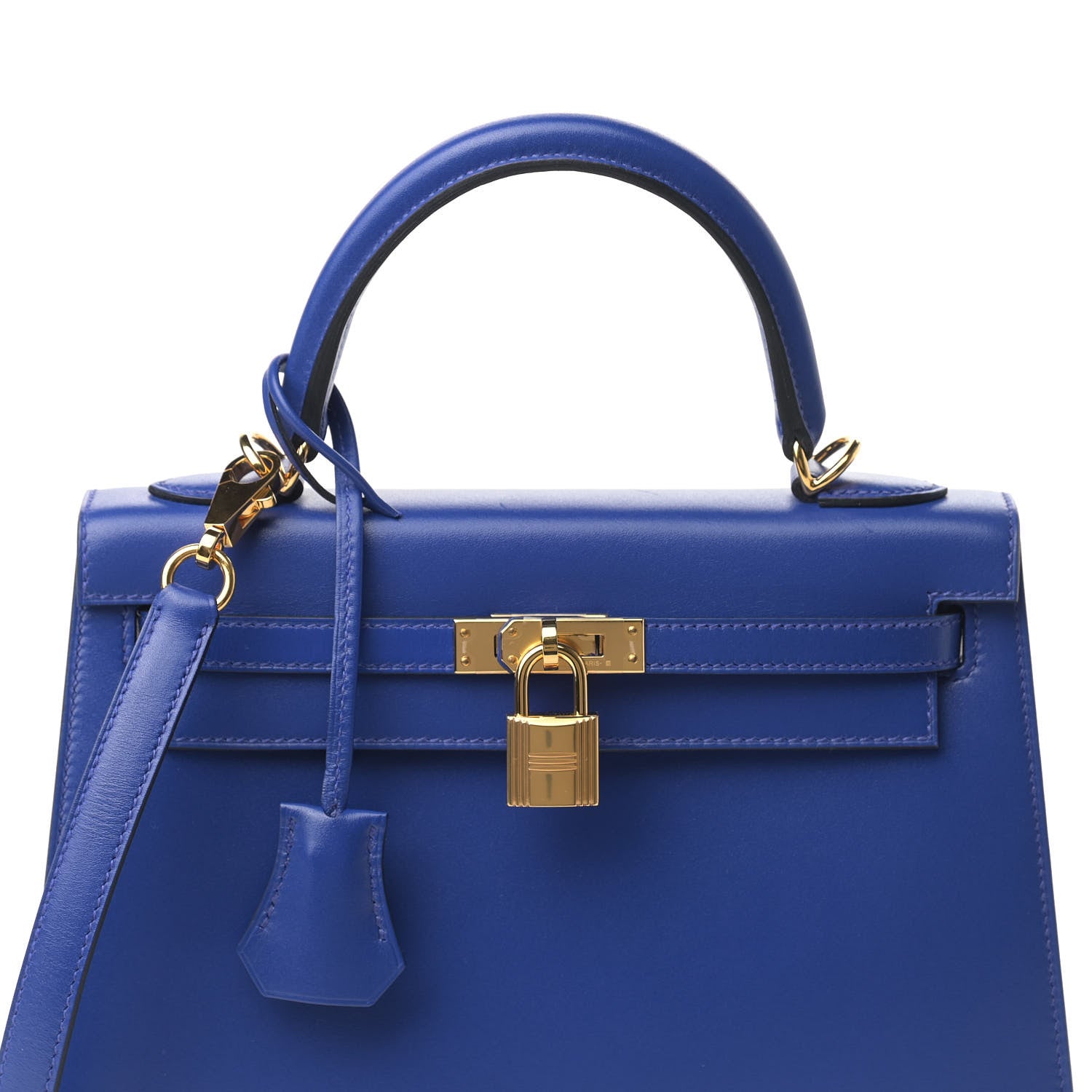 Hermes Tadelakt Kelly Sellier 25 Bleu Electrique 8 of 18